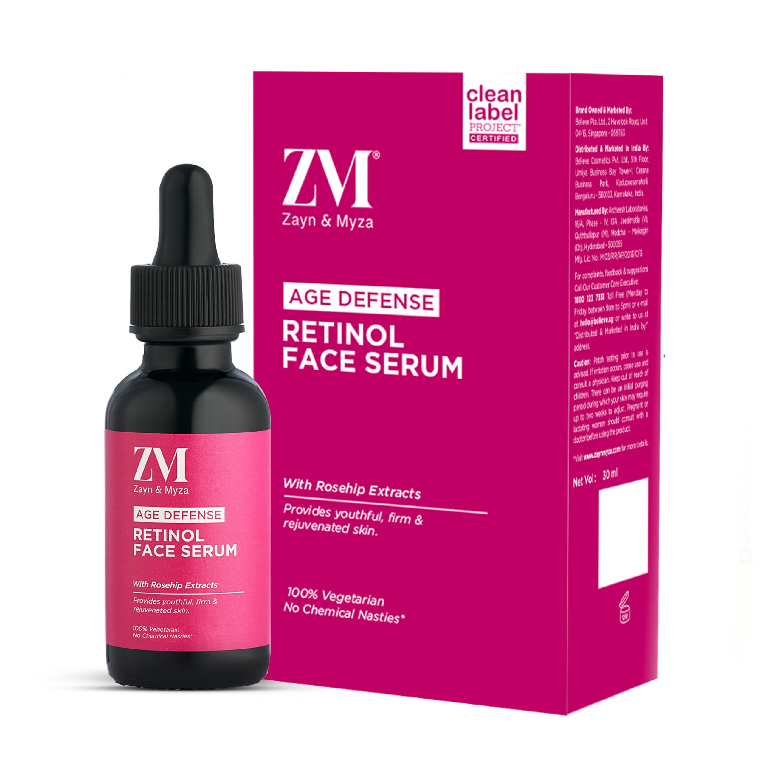 ZM Zayn & Myza Retinol Face Serum - with Rosehip Extracts I Anti